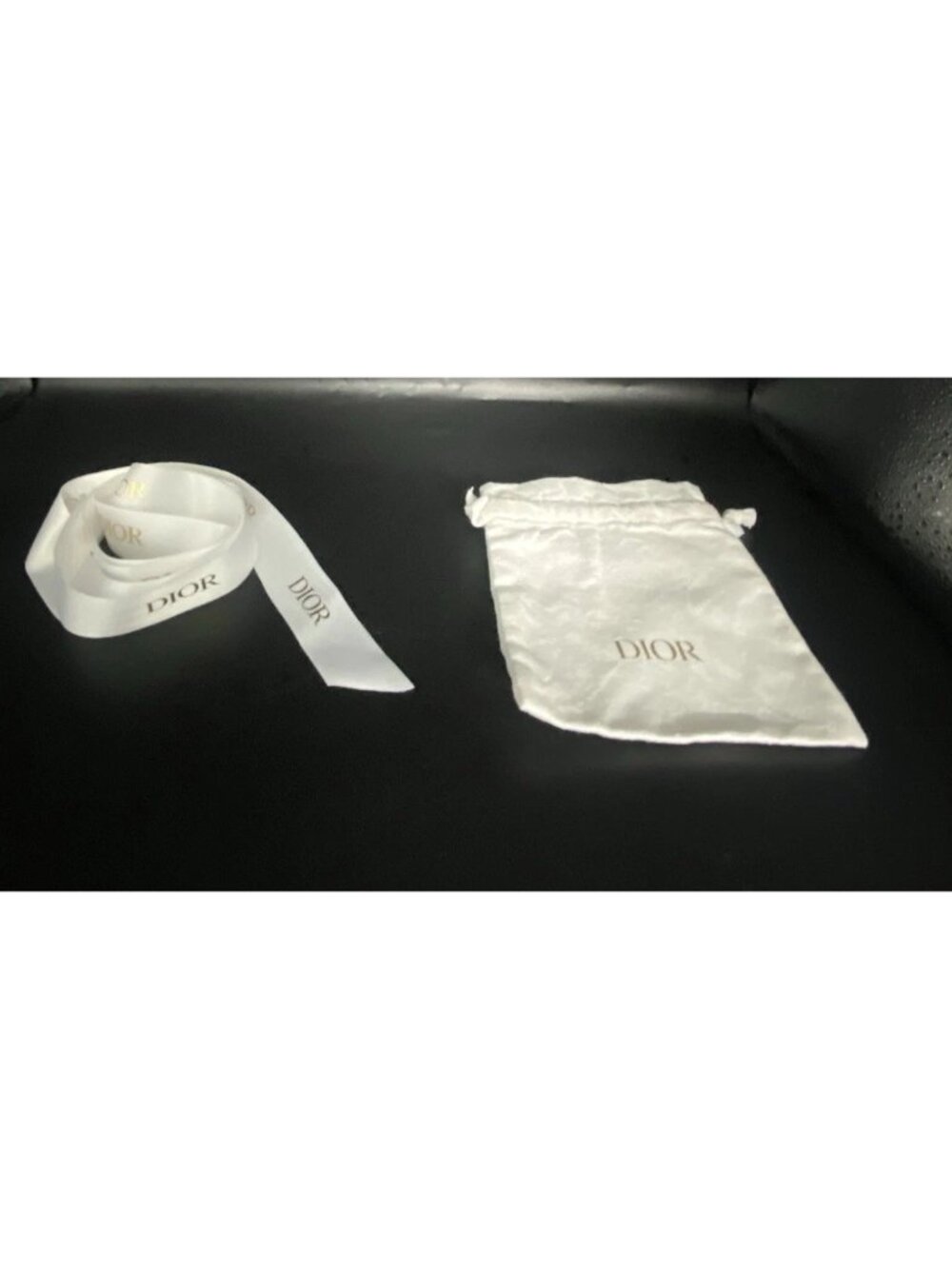 Dior Beaute Beauty White Cotton Drawstring Pouch Bag with Satin Ribbon 54 Inch - Picture 2 of 16